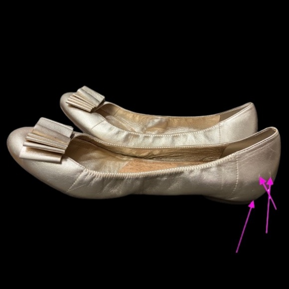 DKNY slip on metallic leather gold shoes sz 10 - Picture 7 of 7